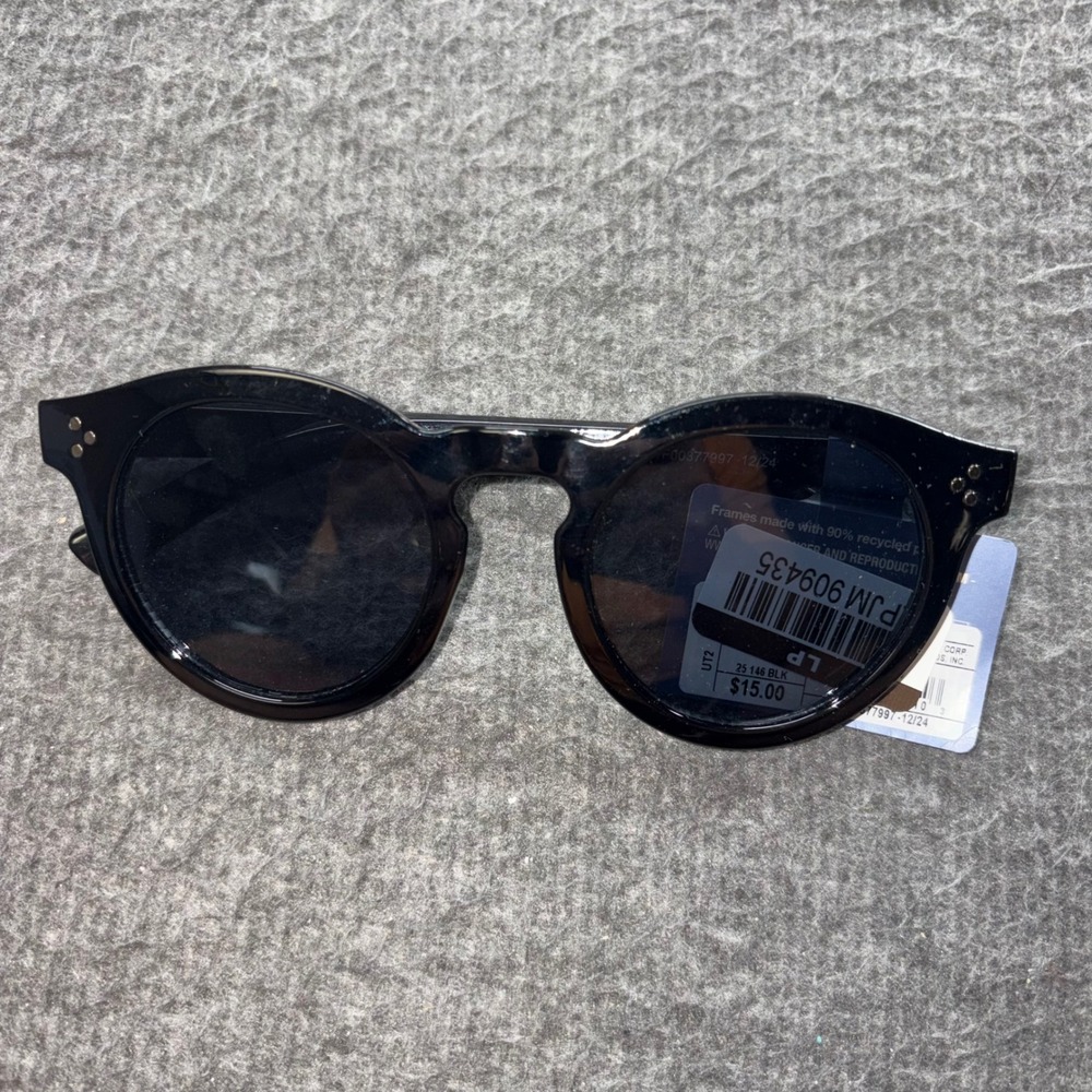 Universal Thread Black Round Sunglasses Recycled Plastic F00377997 12/24 NEW